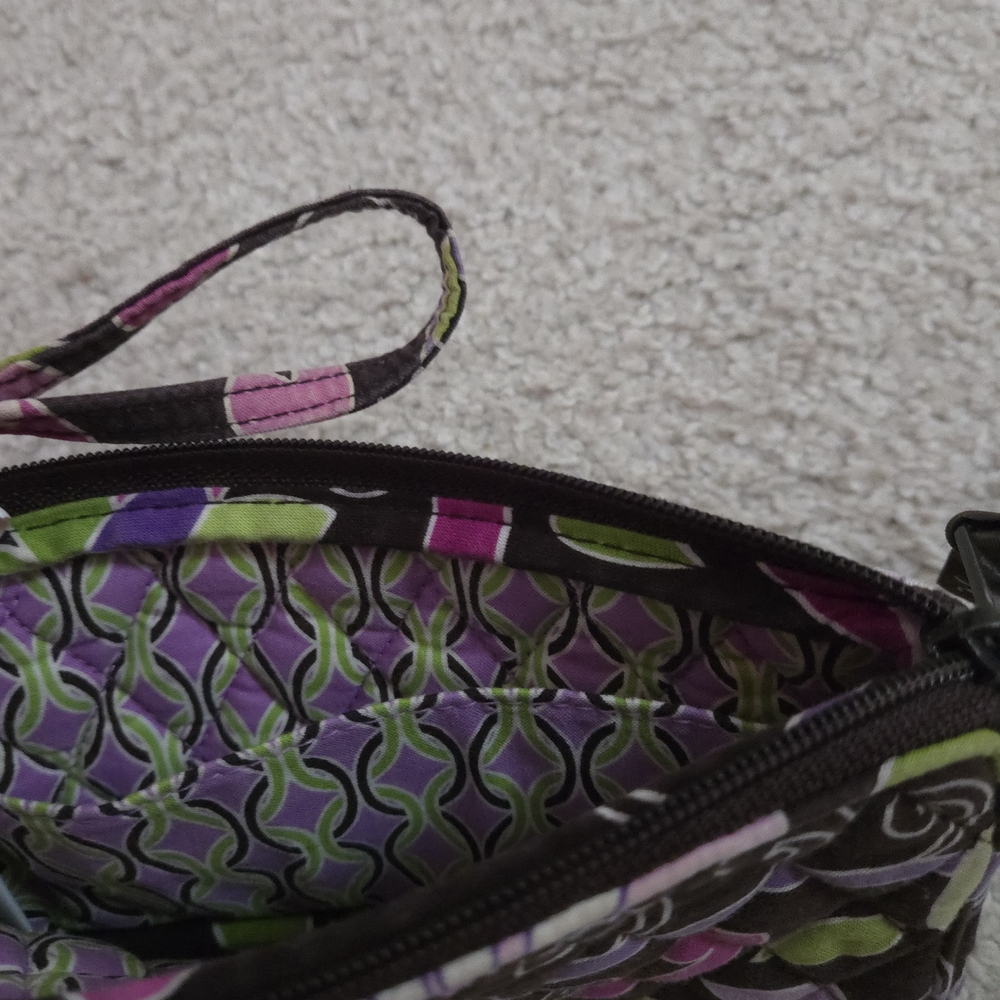 Vera Bradley 🎀 FLUTERBY Pink & Green Shoulder Bag, Crossbody Bag & Wristlet - Picture 3 of 10